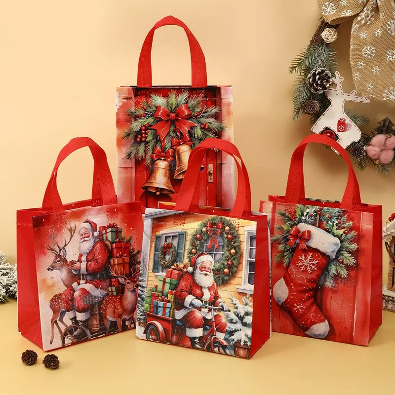 Trendbay 4pcs Christmas Non-Woven Santa Claus Gift Bags Set