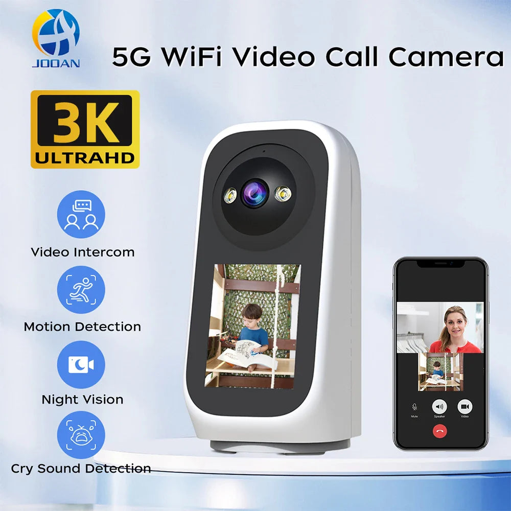 Trendbay 3K PTZ Smart Camera – Baby Monitor with Video Call, AI Tracking & LED Screen