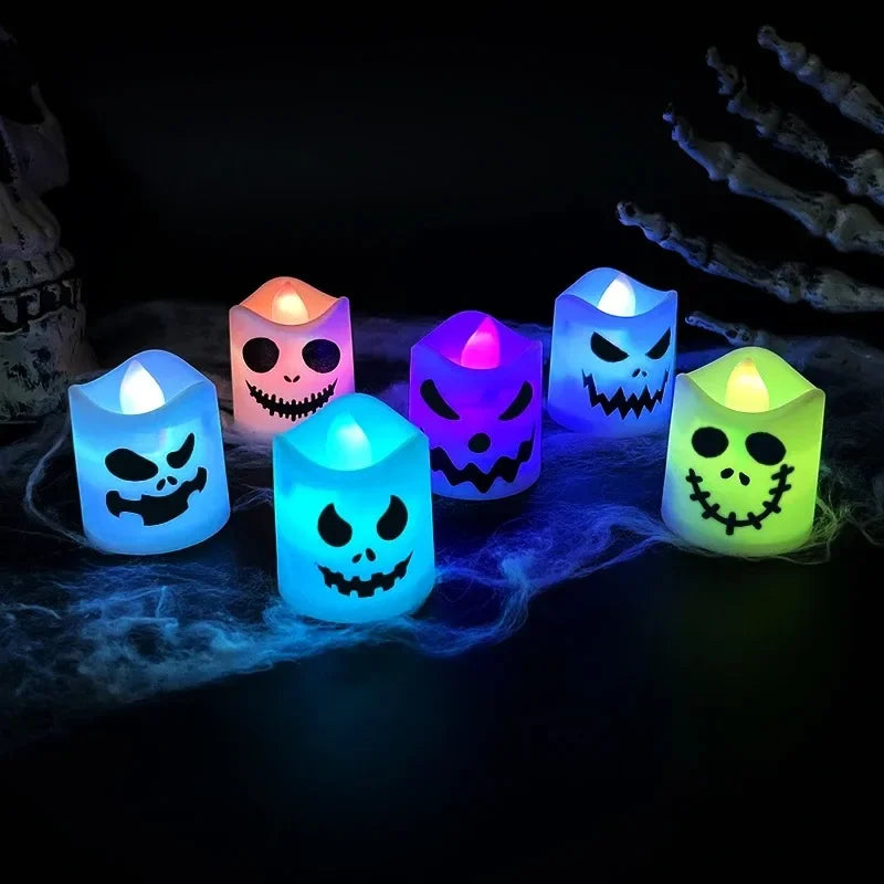 Trendbay 6pcs Halloween LED Ghost Pumpkin Candle Lights Lamps