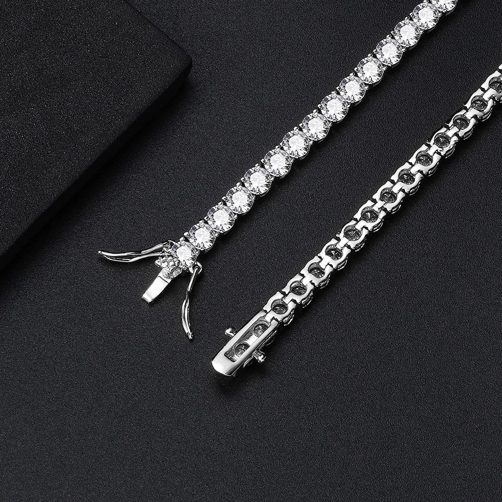 Trendbay Sterling Silver Moissanite Tennis Bracelet – Classic Single-Row Bracelet