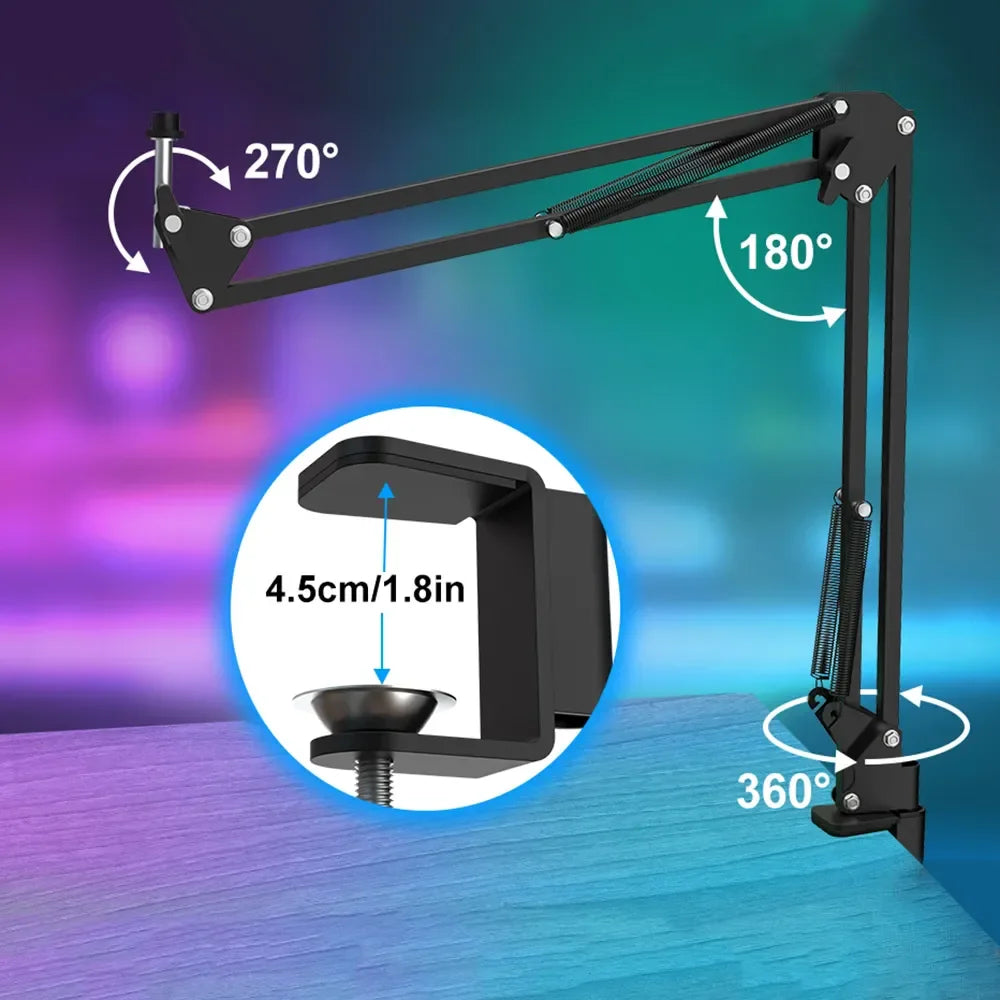 Trendbay USB Streaming Microphone Kit Cardioid Condenser with Boom Arm