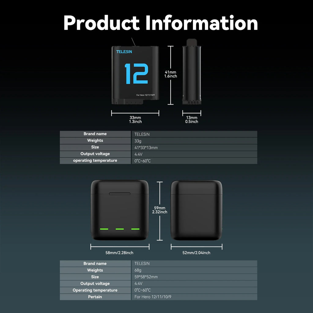 Trendbay GoPro Battery & Fast Charger Set