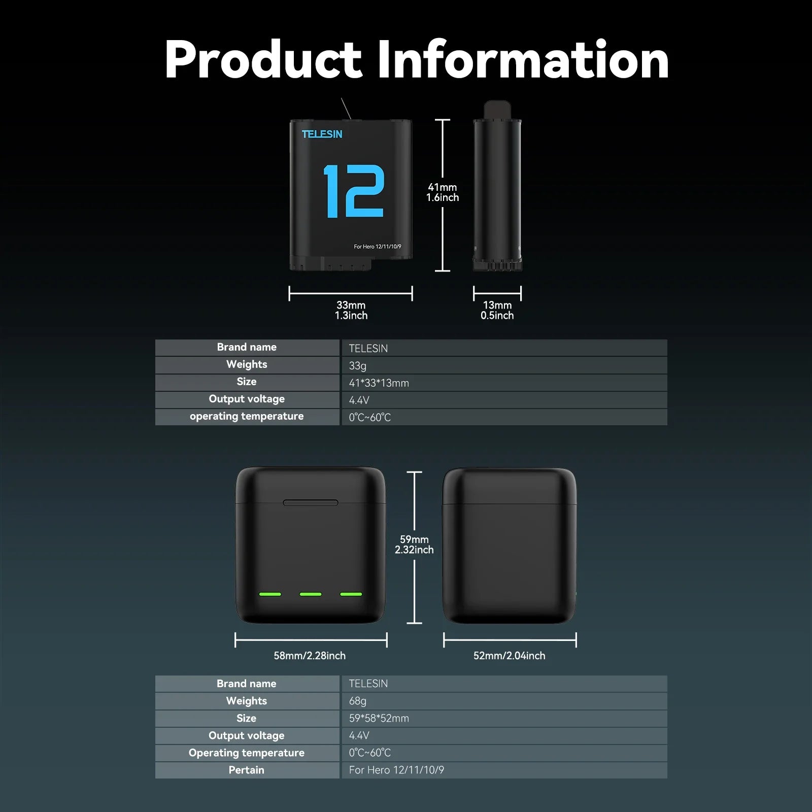 Trendbay GoPro Battery & Fast Charger Set