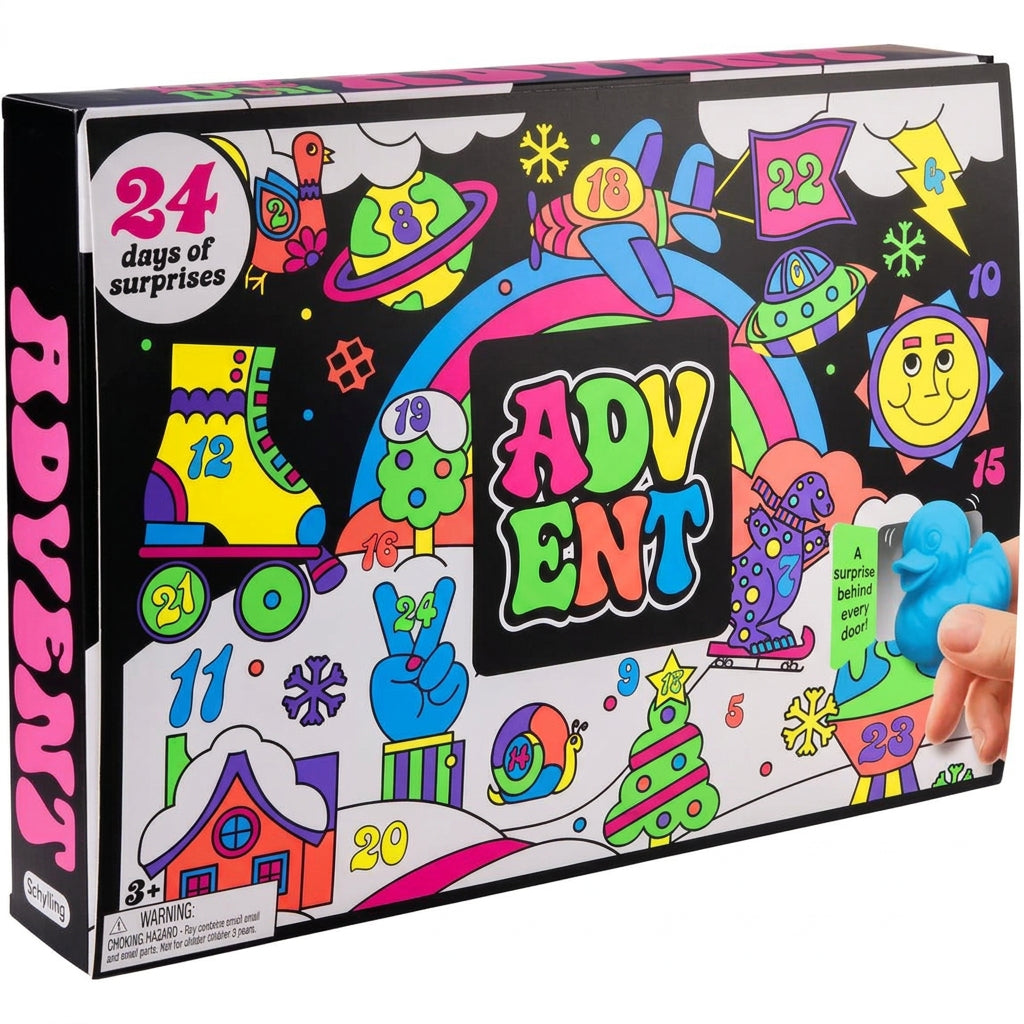 Trendbay Christmas Advent Calendar with 24pcs 3D PVC Fidget Toy Set