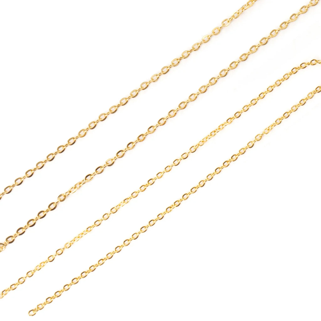Trendbay 316L Stainless Steel Gold Roll Chain – 10M DIY Jewelry Making Chain, 2mm