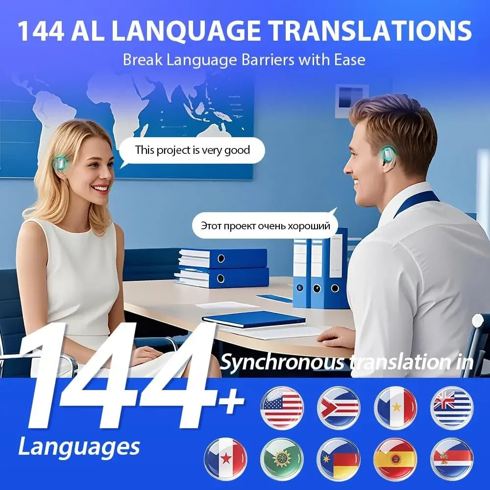 Trendbay AI Real-Time Translation Wireless Earbuds