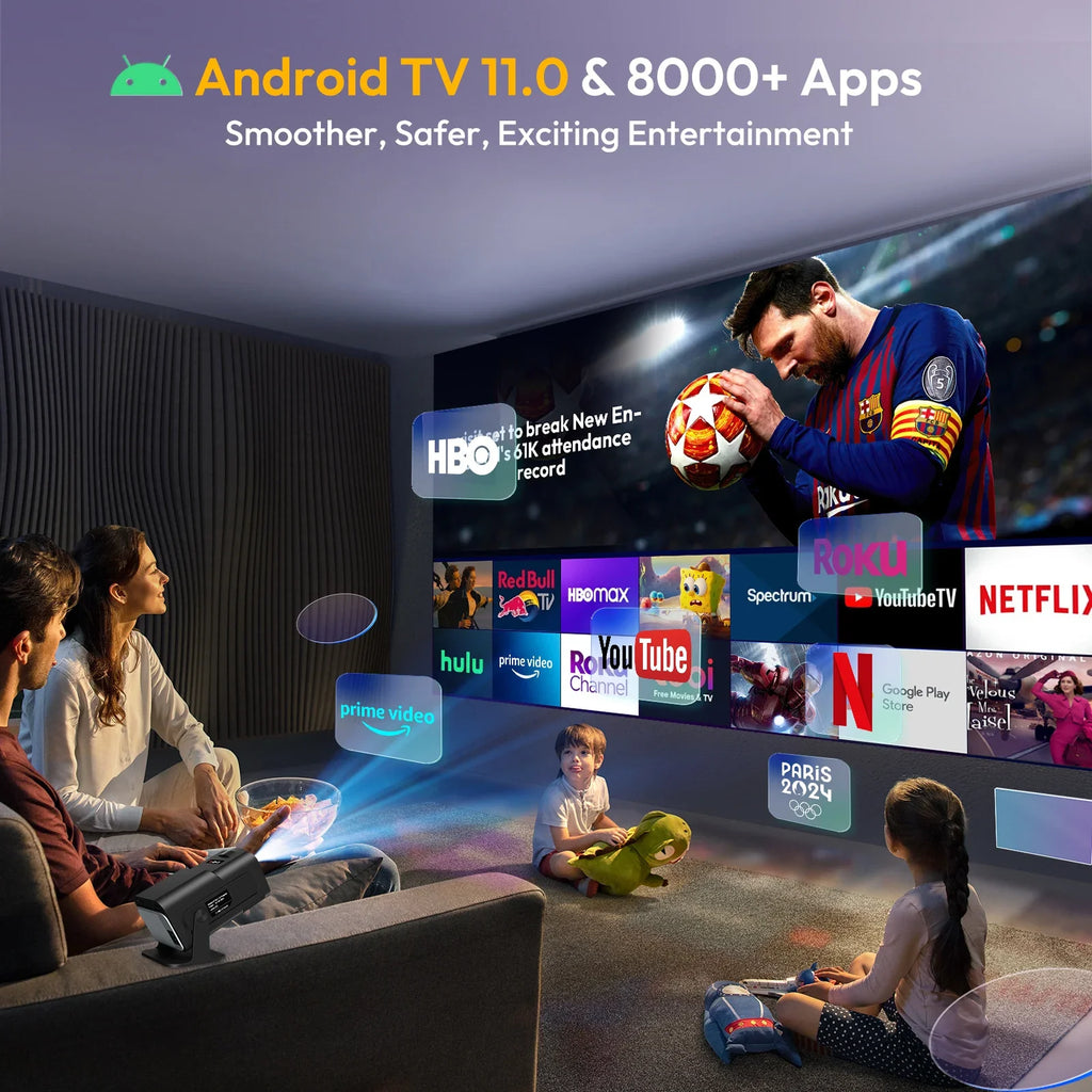 Trendbay HY320 Mini Projector – 4K Support WiFi6 BT5.0 180° Rotatable Portable Cinema