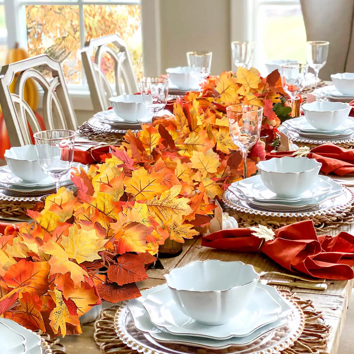 Trendbay 2M Artificial Fall Maple Leaf Garland - 78in Autumn Leaves Vine
