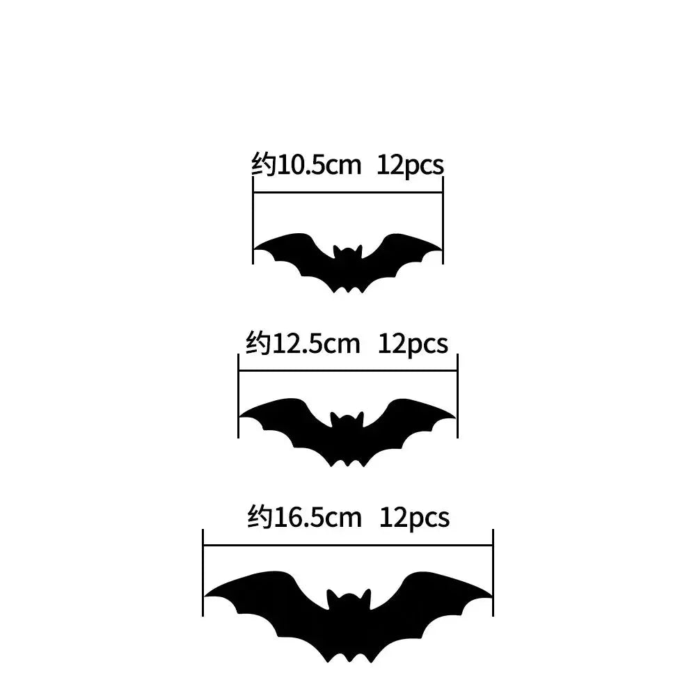 Trendbay 12pcs Halloween 3D Bat LED Wall Decals