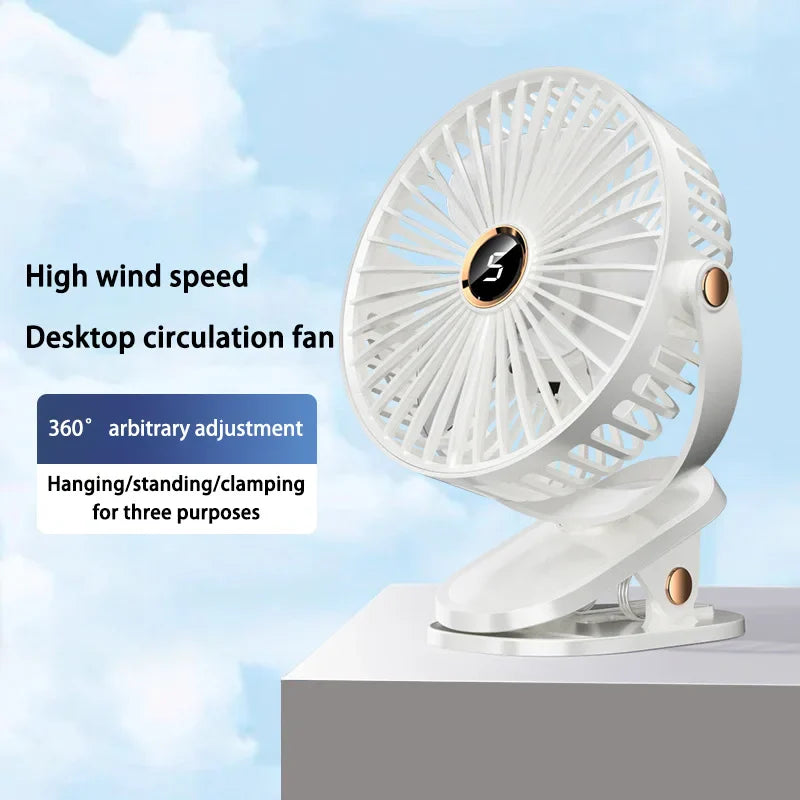 Trendbay 8000mAh Clip-On Rechargeable Fan