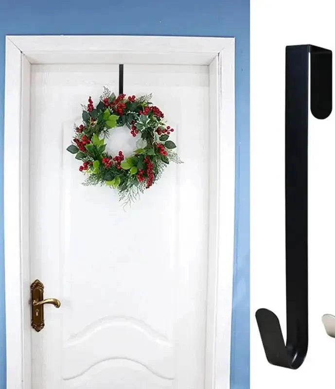 Trendbay 30cm Black Metal Wreath Hanger Rust-Resistant Door Hook