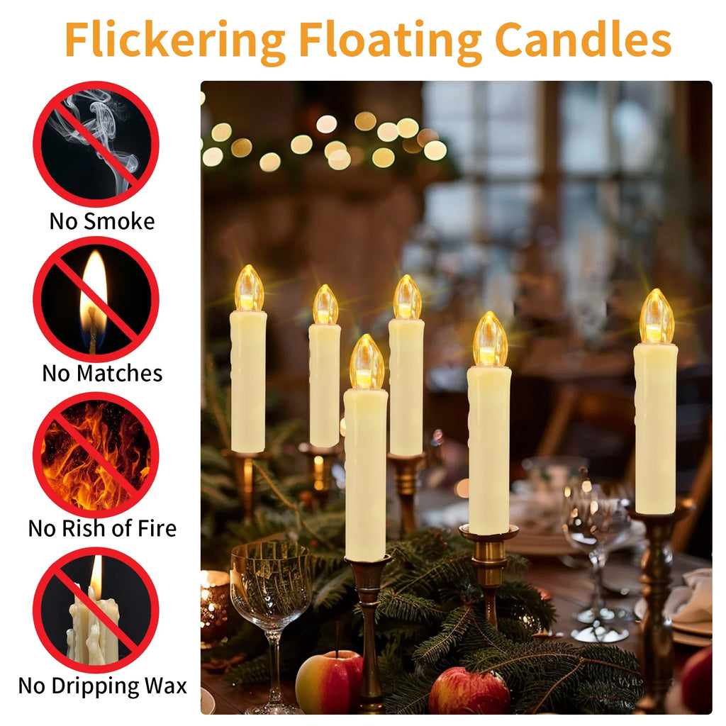 Trendbay 10PCS Flameless LED Taper Candles with Remote
