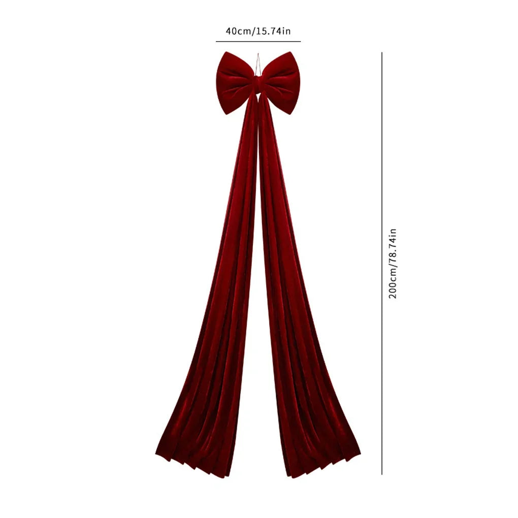 Trendbay Large Velvet Christmas Bow Ornament