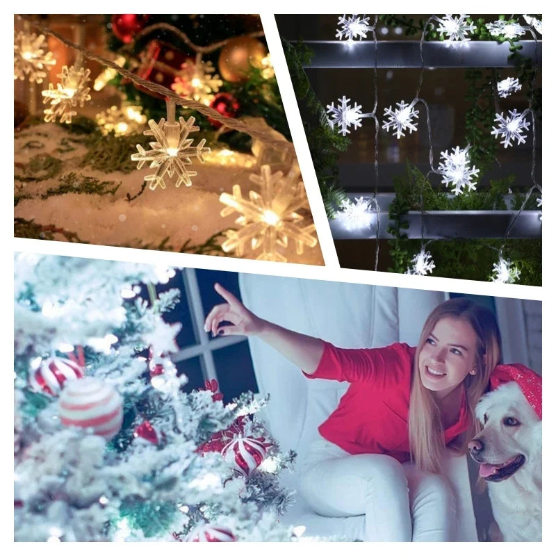 Trendbay Multicolor LED Snowflake String Lights USB-Powered