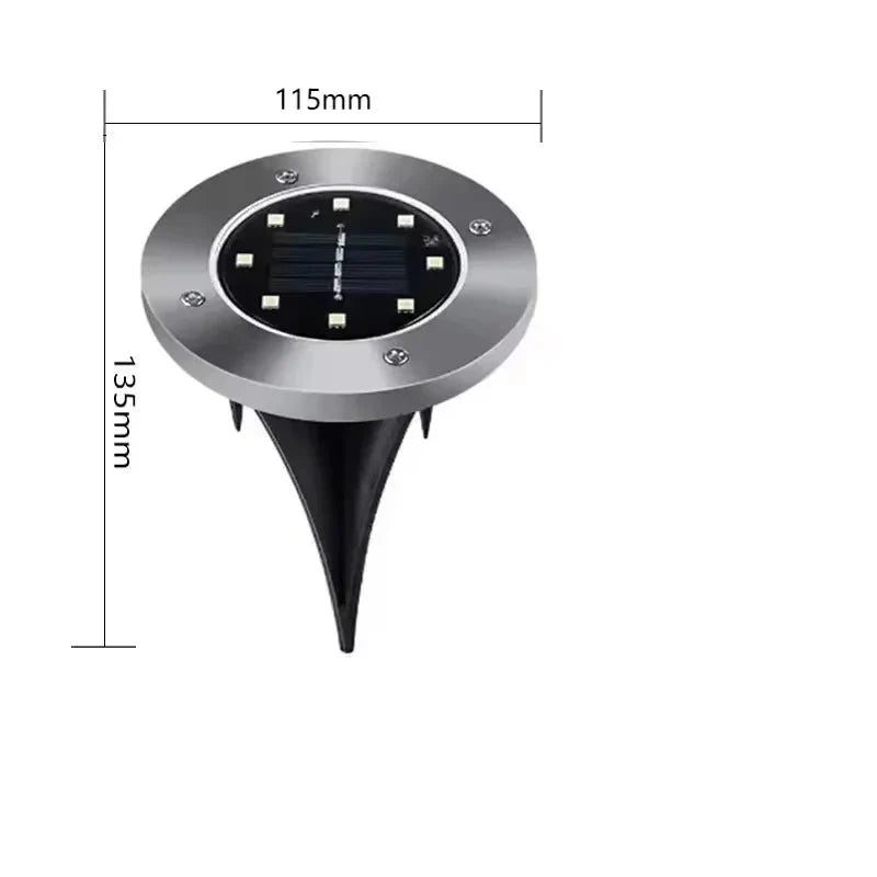 Trendbay 1Pcs Solar Ground Lights 8 LED Stainless Steel & ABS In-Ground