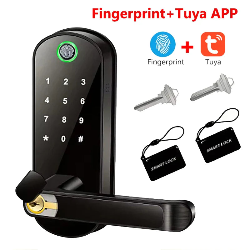 Trendbay Smart Fingerprint Door Lock with App Control & IC Cards (Waterproof)