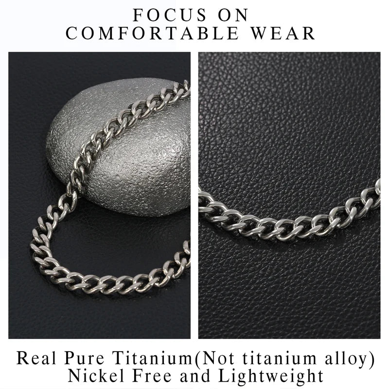 Trendbay Pure Titanium Curb Chain Necklace for Men & Women – Hypoallergenic Lightweight Jewelry