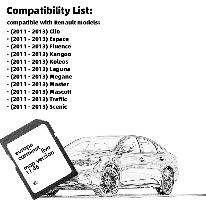 Trendbay Renault Carminat Live Navigation SD Card Version 11.45 2025 UK & Europe