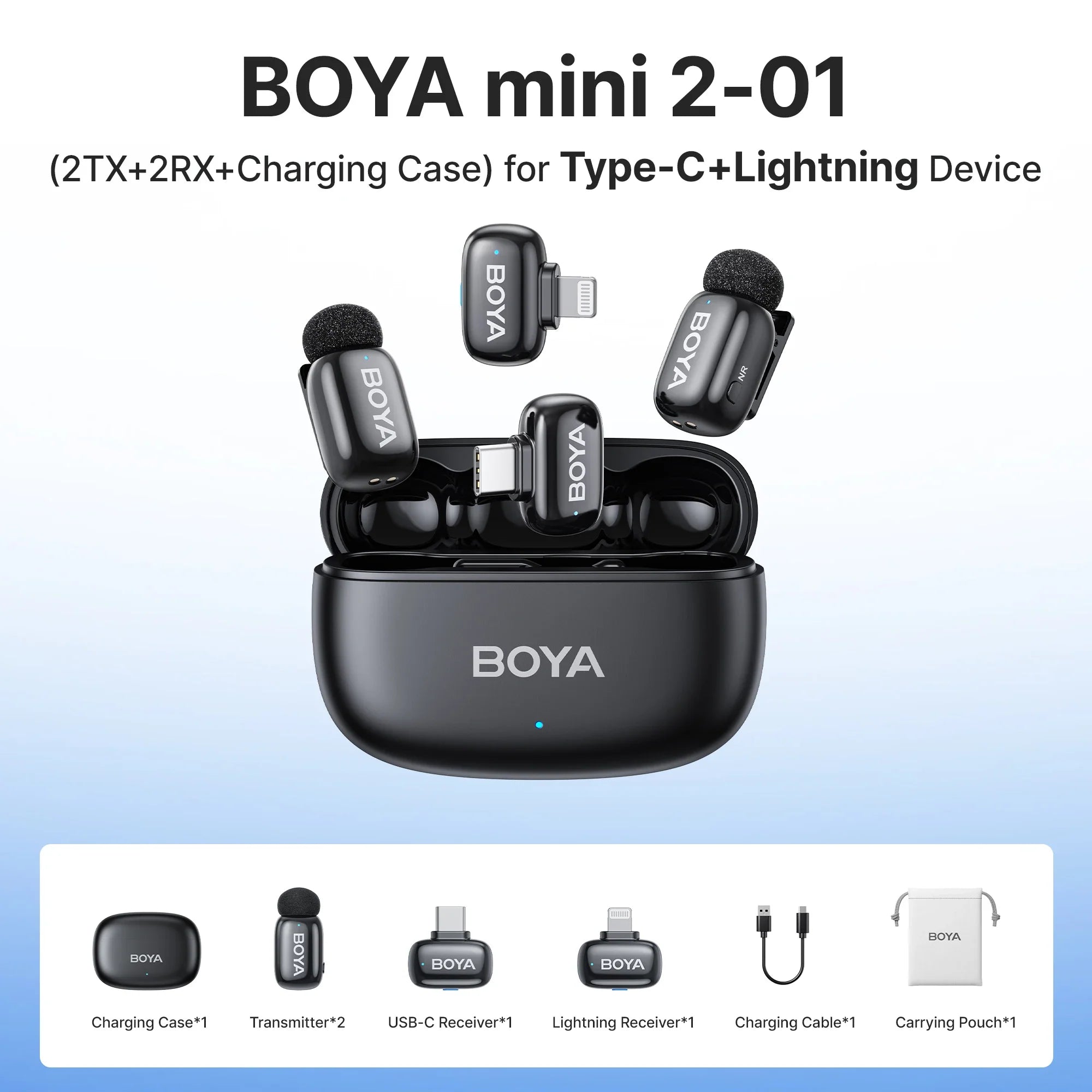 Trendbay Mini Wireless Lavalier Microphone AI Noise Reduction USB-C