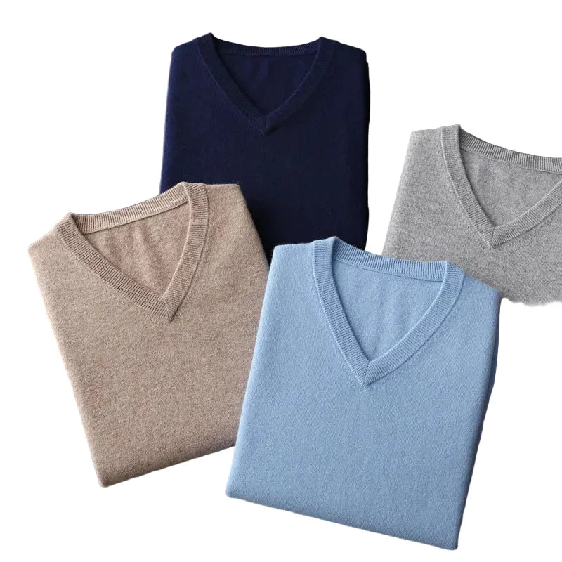 Trendbay Men's Cashmere Blend V-Neck Sweater