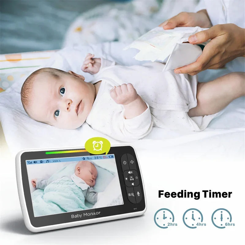 Trendbay 5" Video Baby Monitor with Pan-Tilt-Zoom Camera“ Two-Way Talk & Night Vision