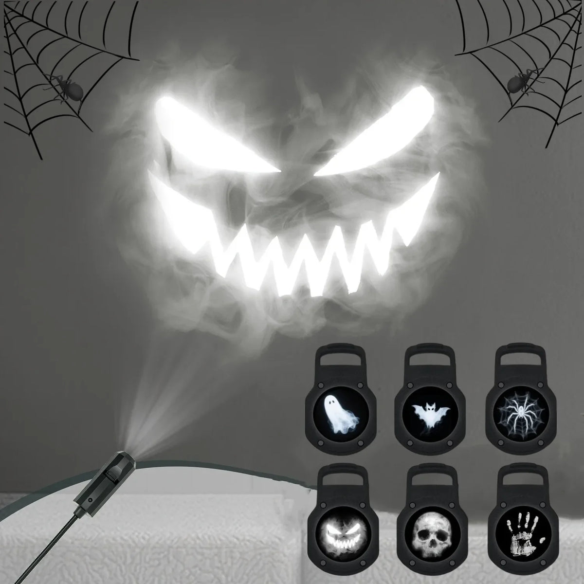 Trendbay USB Halloween Ghost Skull Projector Light 360° Rotating 12 Switchable Patterns