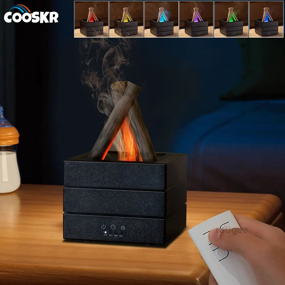 Trendbay Flame Aroma Diffuser – Mini Humidifier with Essential Oil & Night Light
