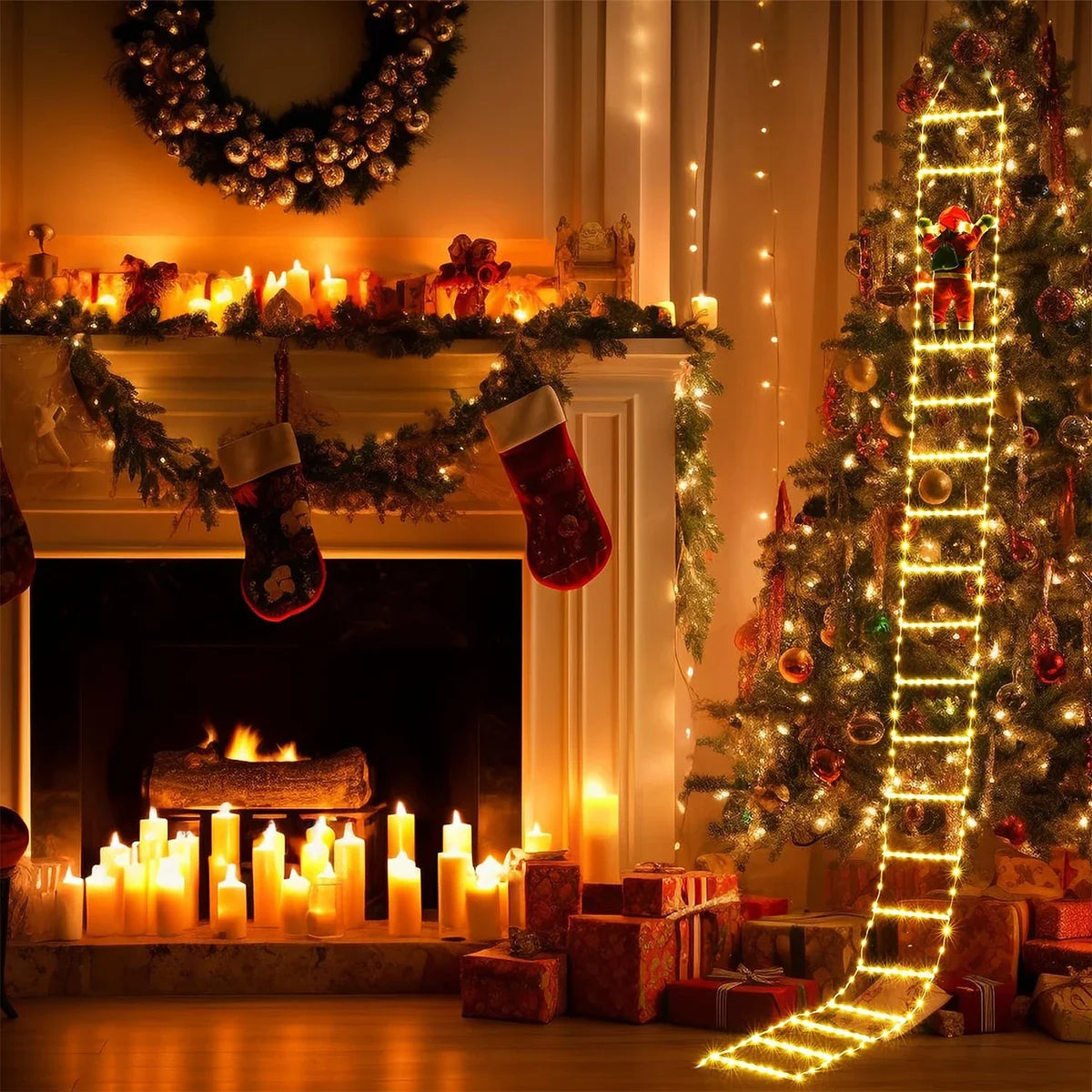 Trendbay 3M Santa Claus Climbing Ladder Decoration