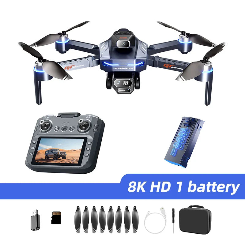 Trendbay 8K HD Three-Camera RC Drone with Screen Remote