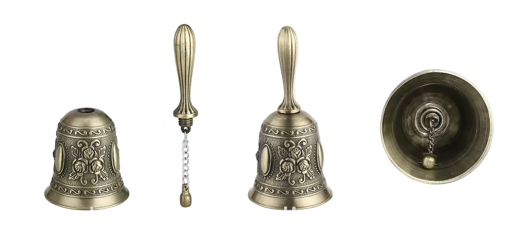 Trendbay Retro Bronze Metal Hand Bell Vintage Handheld