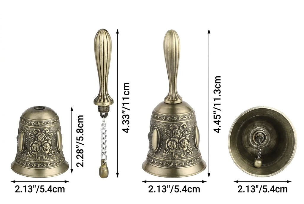 Trendbay Retro Bronze Metal Hand Bell Vintage Handheld