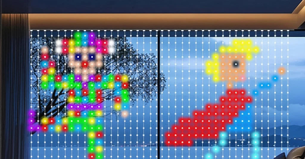 Trendbay 2pcs RGB Smart Curtain Lights App, Remote & Music Sync with DIY Patterns