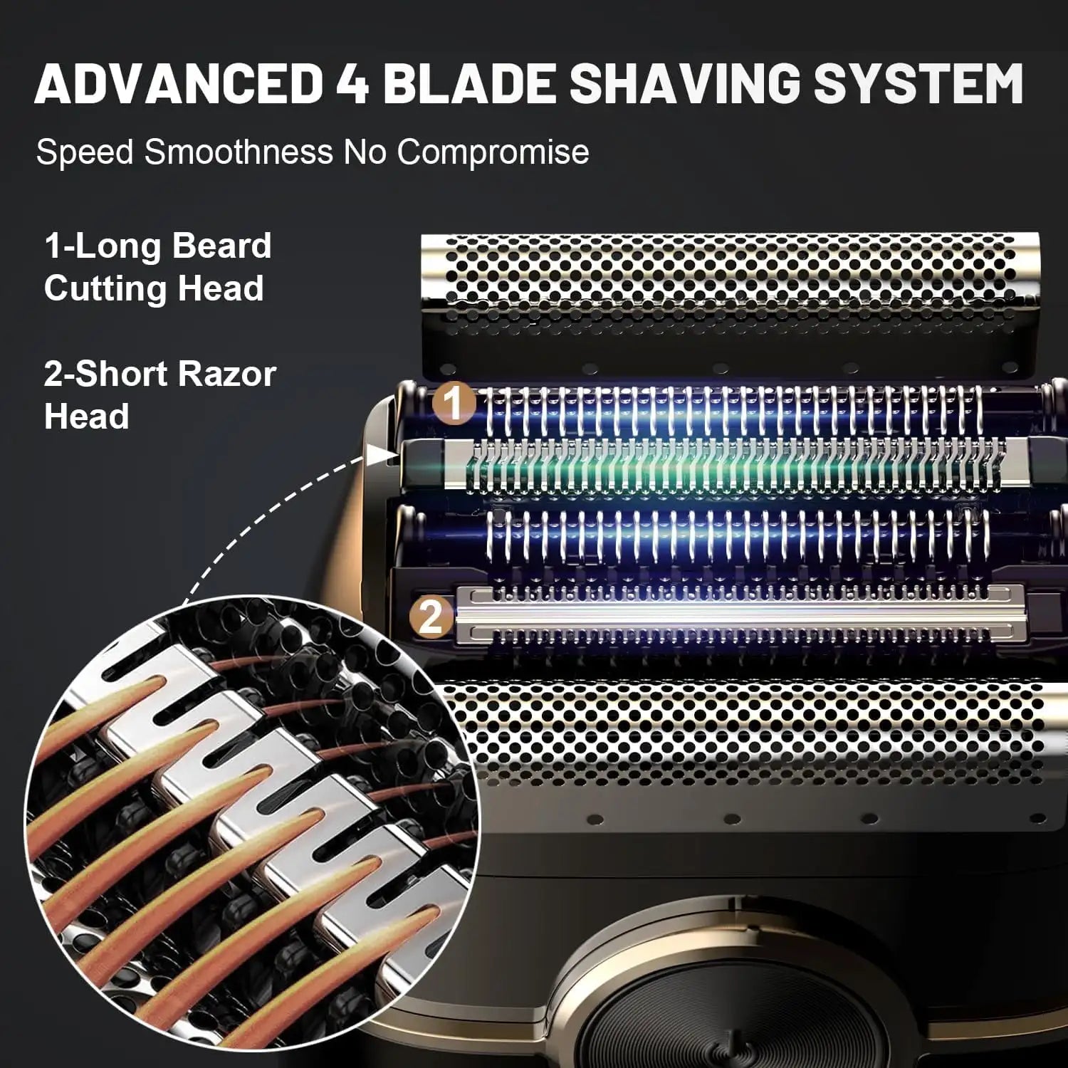 Trendbay Portable 4-Blade Floating Head Electric Shaver