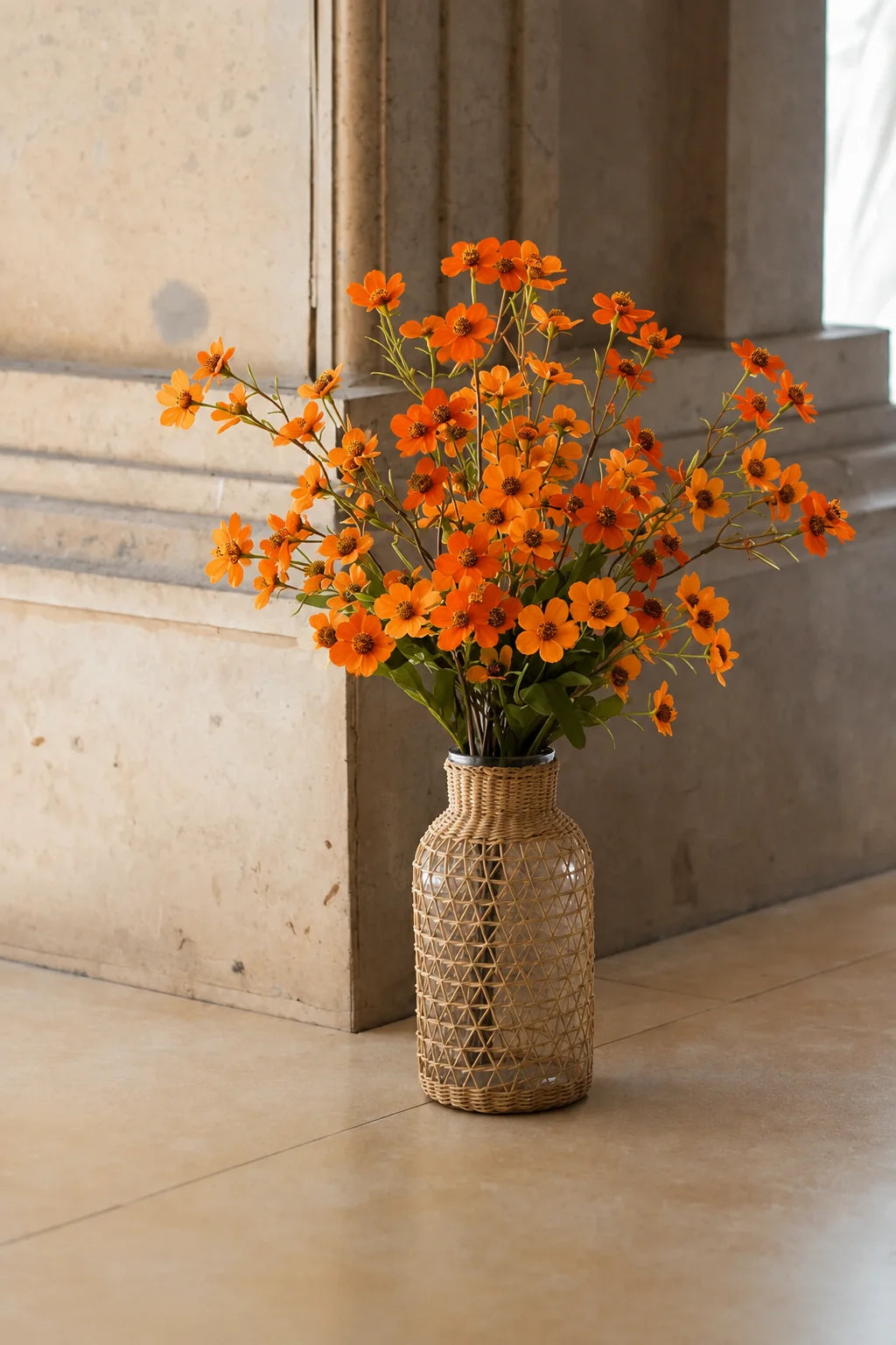 Trendbay 3Pcs Orange Artificial Simulation Flowers