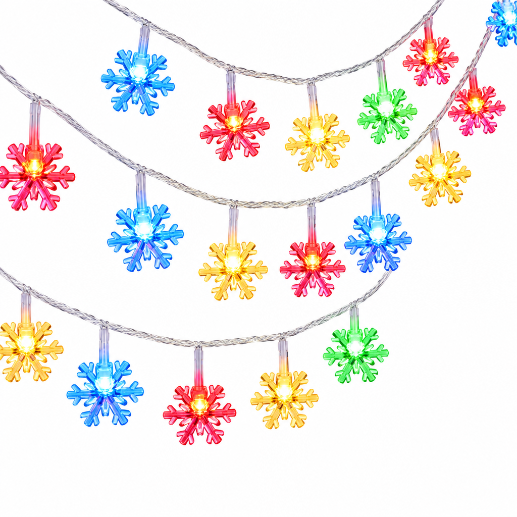 Trendbay 3M 20-LED RGB Christmas Snowflake String Lights