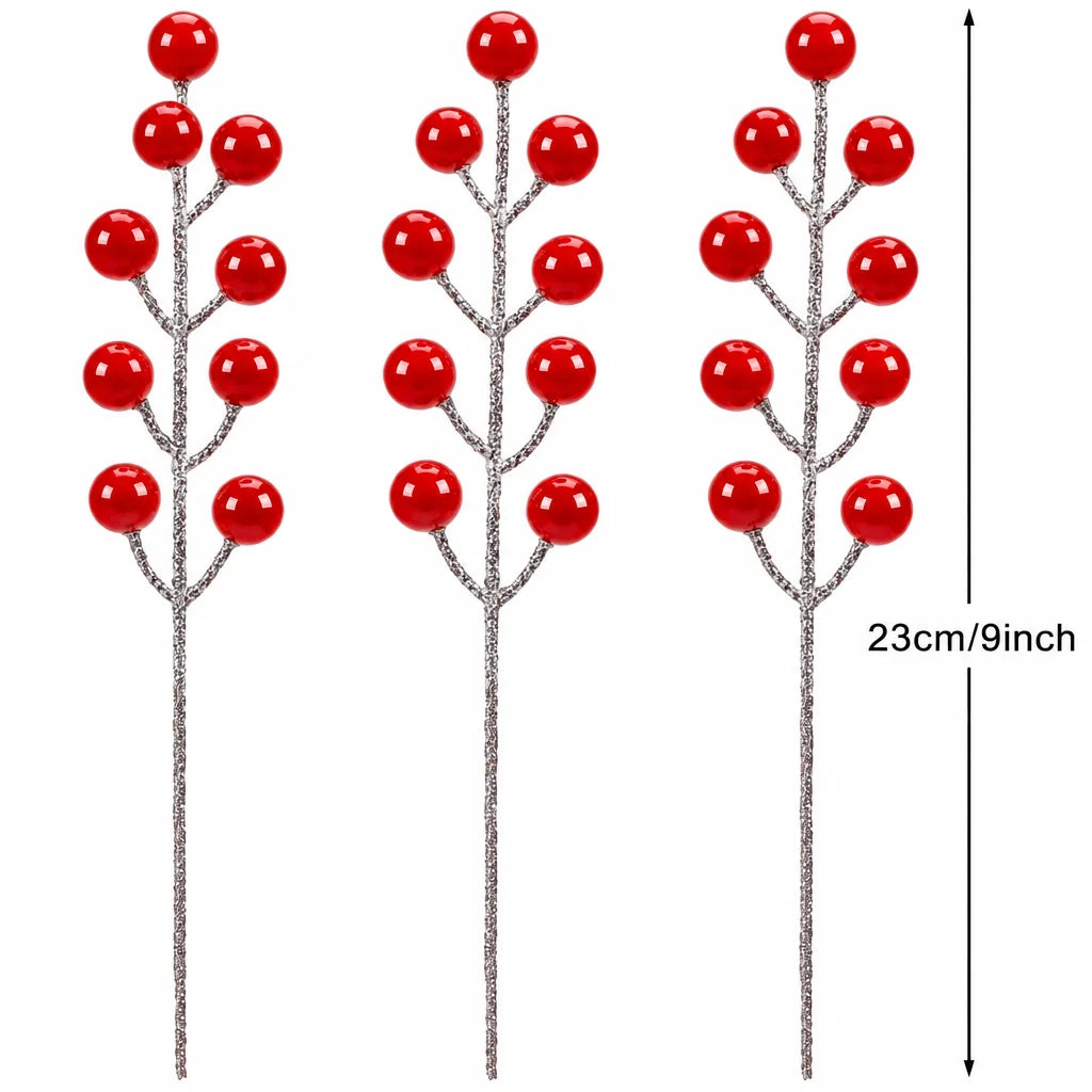 Trendbay 5-Piece Christmas Red Berry Branch Decorations