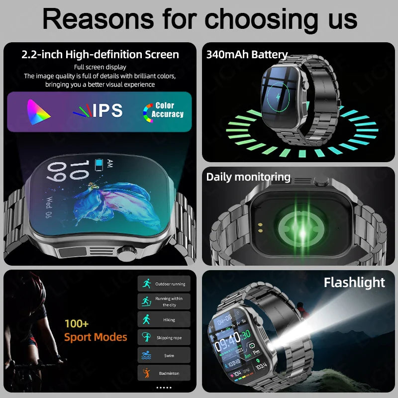 Trendbay 2.2-inch Curved Screen Smartwatch BT Call