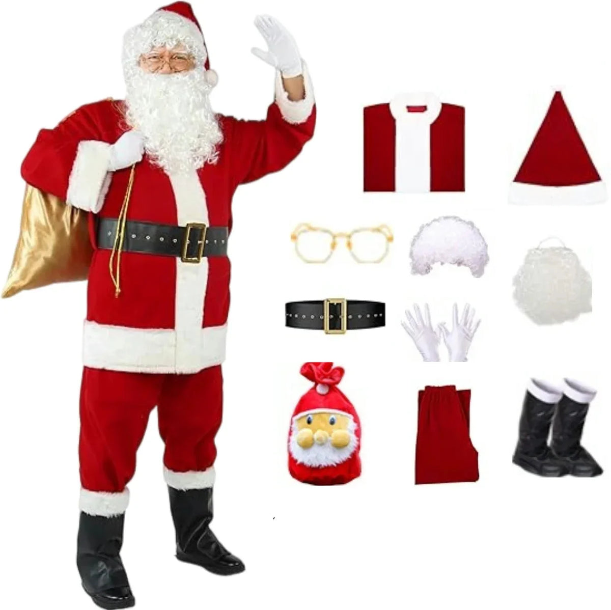Trendbay Men's Santa Claus Christmas Costume Set Adult 4XL
