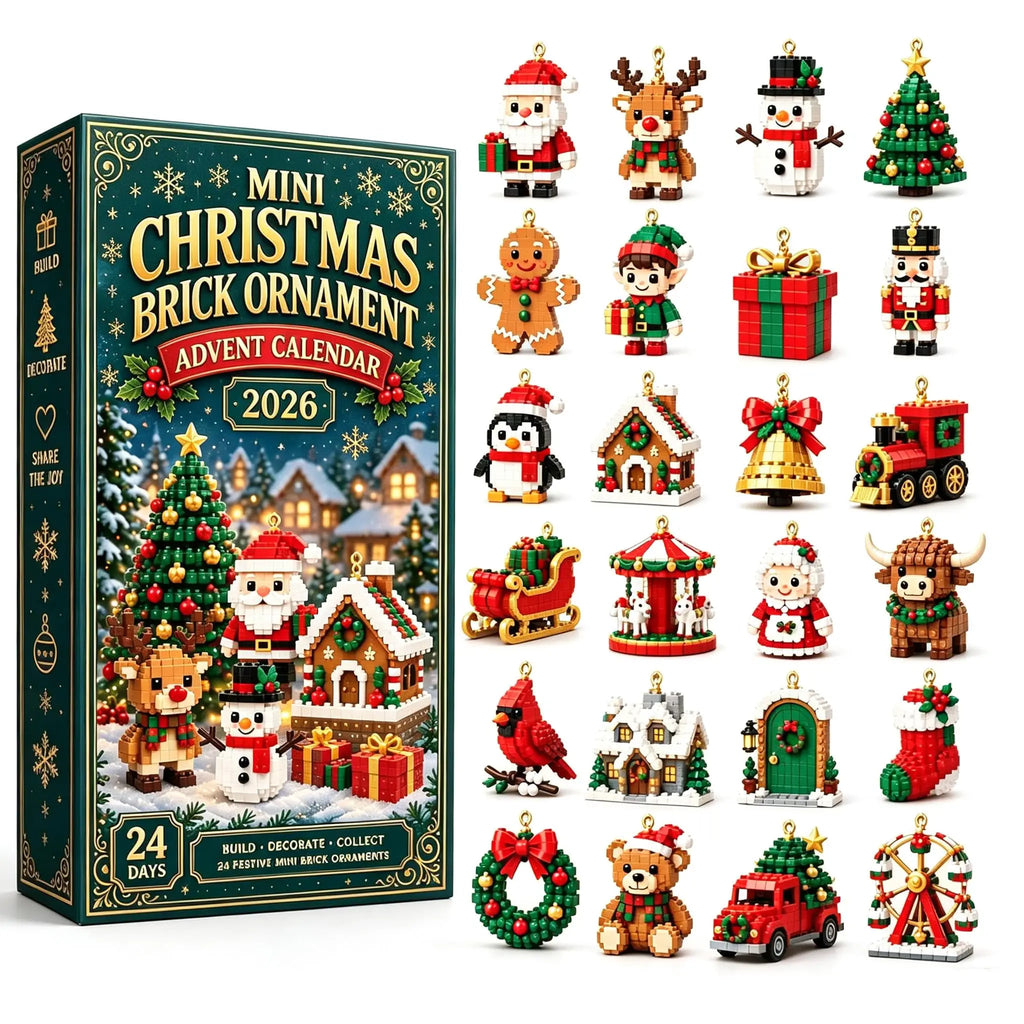 Trendbay 24-Day Mini Christmas Brick Ornament Advent Calendar