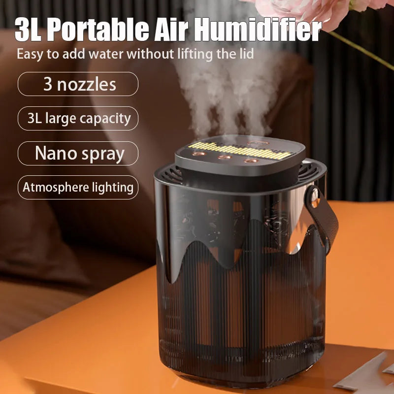 Trendbay 3L Air Humidifier – Triple Spray USB Aroma Diffuser Cool Mist Maker