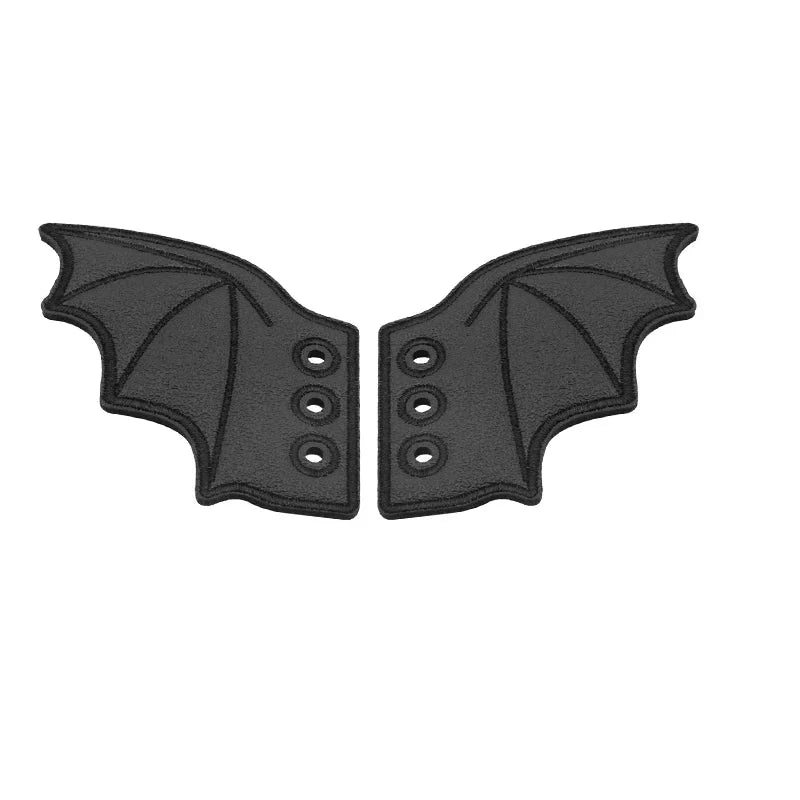 Trendbay 1-Pair Matte Black Bat Sneaker Shoe Wings
