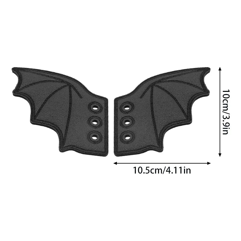 Trendbay 1-Pair Matte Black Bat Sneaker Shoe Wings