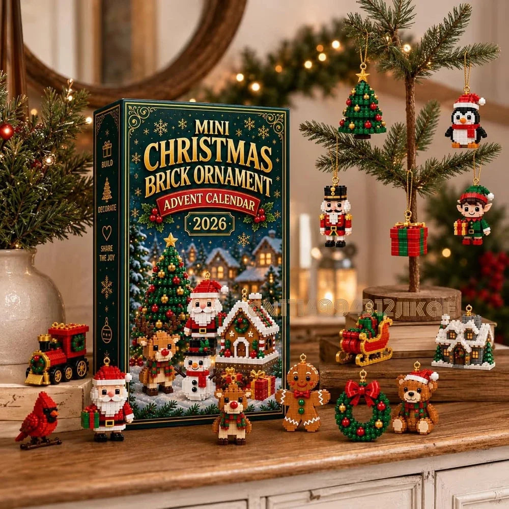 Trendbay 24-Day Mini Christmas Brick Ornament Advent Calendar