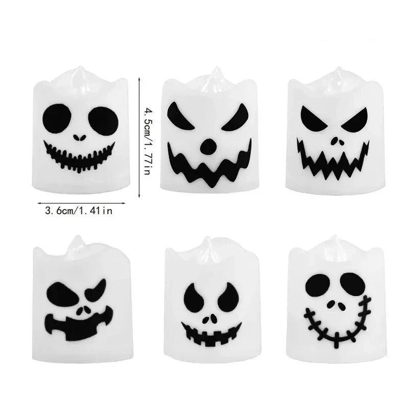 Trendbay 6pcs Halloween LED Ghost Pumpkin Candle Lights Lamps