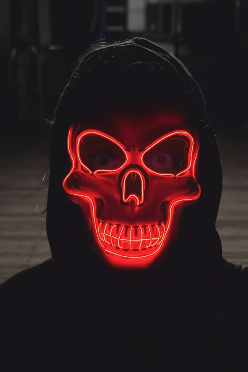 Trendbay Halloween LED Skull Mask – Luminous Cold Red Light
