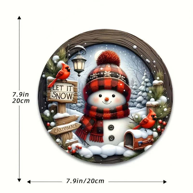 Trendbay 20cm Christmas Wreath Centerpiece Decoration Acrylic Snowman