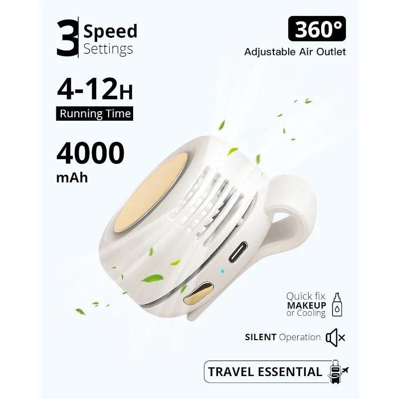 Trendbay Portable Bladeless Clip-On Waist Fan