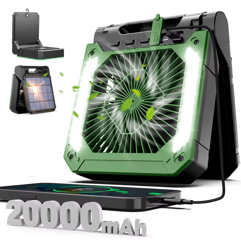 Trendbay 20000mAh Portable Camping Fan with LED Light