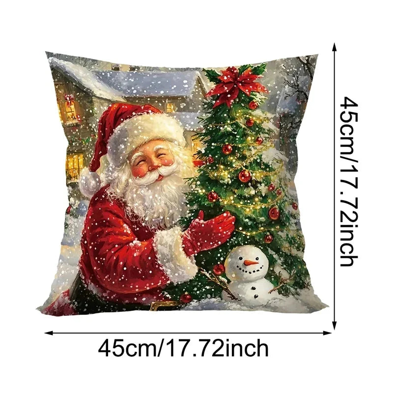 Trendbay Christmas Throw Pillow Cover Set of 4 Decorative Pillowcases