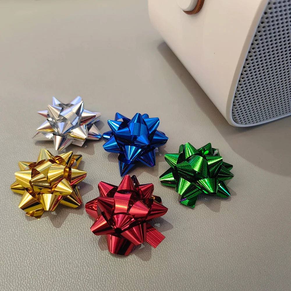 Trendbay 50pcs Mini Star Gift Bows 5 Color Self-Adhesive Bows